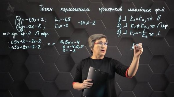 38_Точки пересечения графиков линейных функций. 7 класс.