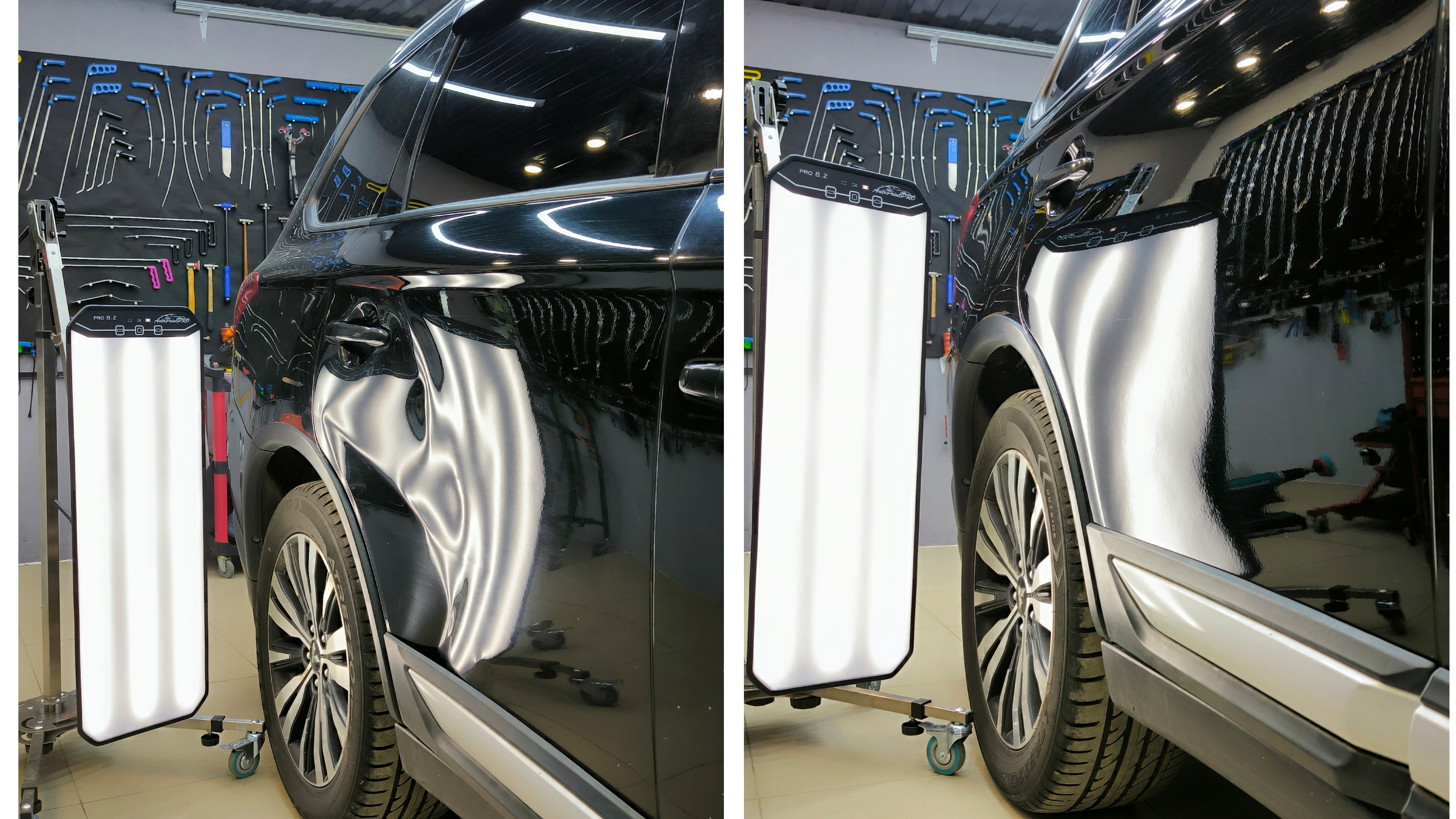 MasterVmyatin40 ремонт огромной вмятины без покраски на задней двери PDR смотреть онлайн