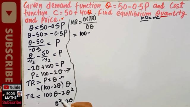 find equilibrium price and quantity from a given demand and cost functions смотреть онлайн