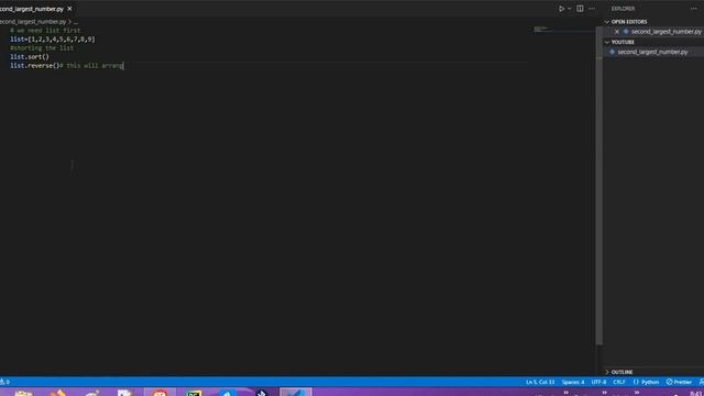 Finding the second largest number of the list using Python смотреть онлайн