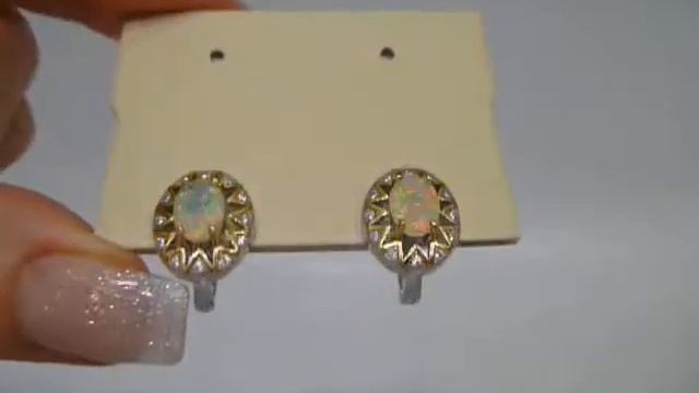 Серьги с эфиопским опалом Серебро 925 смотреть онлайн