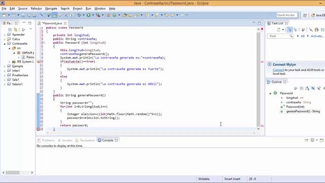 Código para generar un "Password" en Java смотреть онлайн
