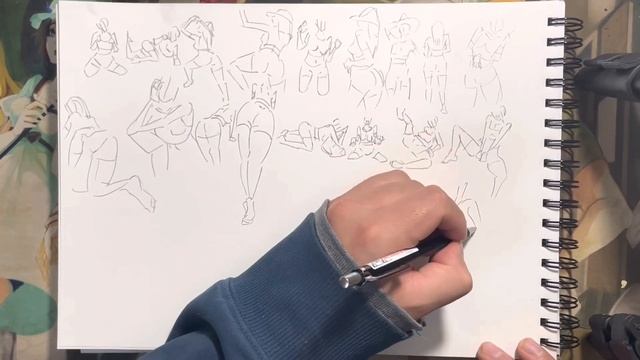 SKETCH WITH ME! 30-60 SEC SKETCHES! [Study with me] (ASMR) смотреть онлайн