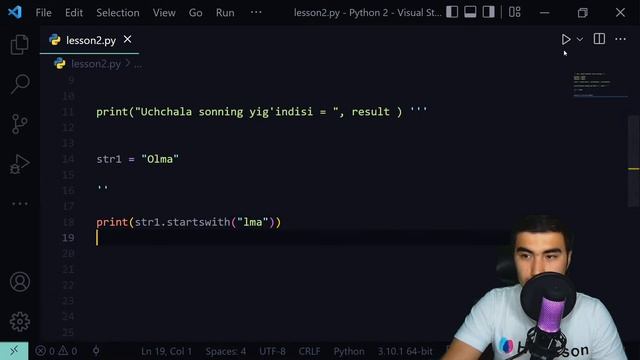 Back end dasturlash | 2 - dars Python haqida batafsil. Masalalar ishlaymiz смотреть онлайн