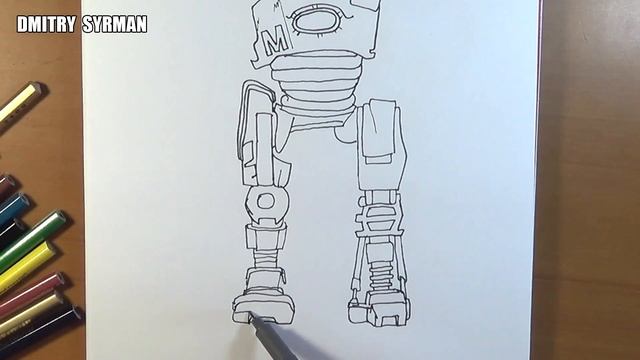 How to draw robot METRO, Real Steel, Как нарисовать робота МЕТРО, Живая Сталь смотреть онлайн