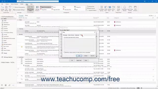 Outlook 2019 & 365 Tutorial Creating Custom Mailbox Views Microsoft Training смотреть онлайн