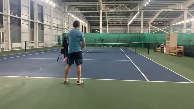 Теннис. Тренировка 17.02.22. Удар справа линия. Tennis Forehand On The Line