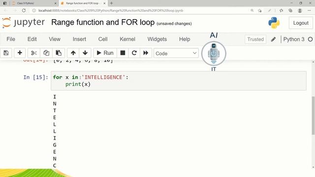 Class 9,10 Artificial Intelligence | Practical Python | For loop and range function смотреть онлайн