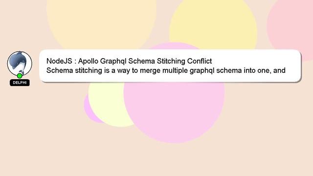 NodeJS : Apollo Graphql Schema Stitching Conflict смотреть онлайн