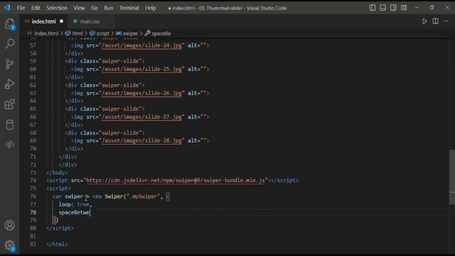 Swiper Slider Series - Thumbnail Slider | Episode 03 | JavaScript | Swiper JS смотреть онлайн