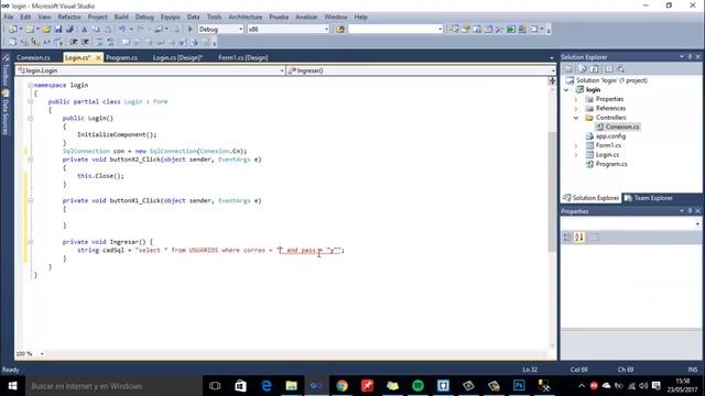 Como hacer un login con visual c# y sql server | Video de 3/3 смотреть онлайн