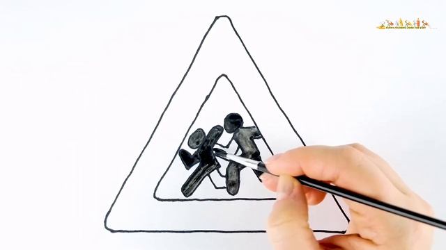Предупреждающий дорожный знак Осторожно дети warning road sign children смотреть онлайн