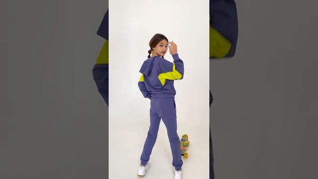 Спортивный костюм (толстовка+брюки) для девочки SMIL 117289 Серо-фиолетовый