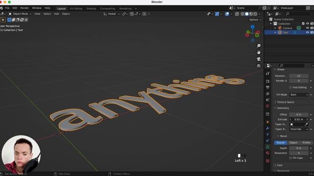 How to make a 3D Text in Blender 3.5 смотреть онлайн
