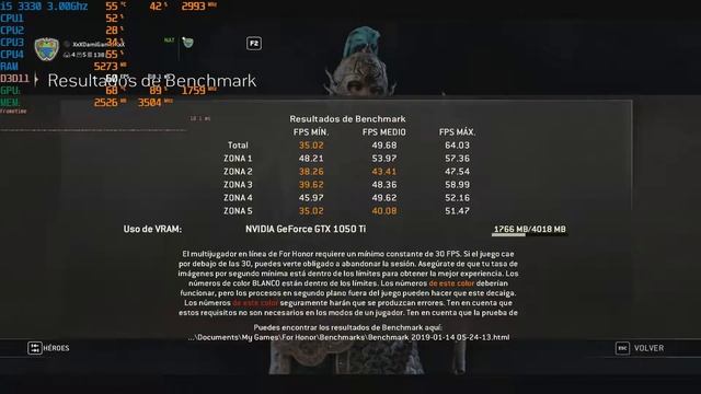 Benchmark For Honor | i5 3330 3.00Ghz | Geforce GTX 1050Ti 4Gb (Graficos Muy Altos!) 1080p смотреть онлайн