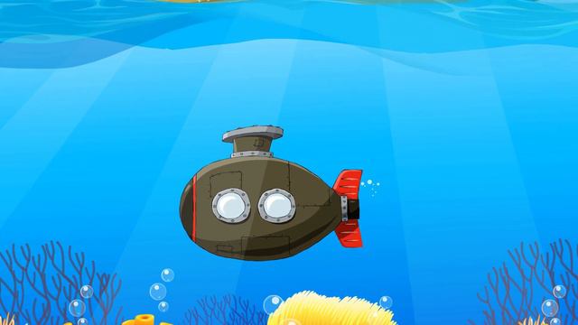 Submarine, ocean, fishes, dolphin animation for kids смотреть онлайн