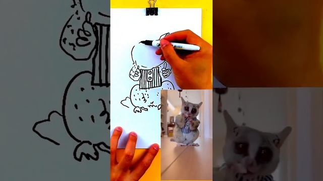 Смешной рисунок смешного животного #простыерисунки ￼ смотреть онлайн