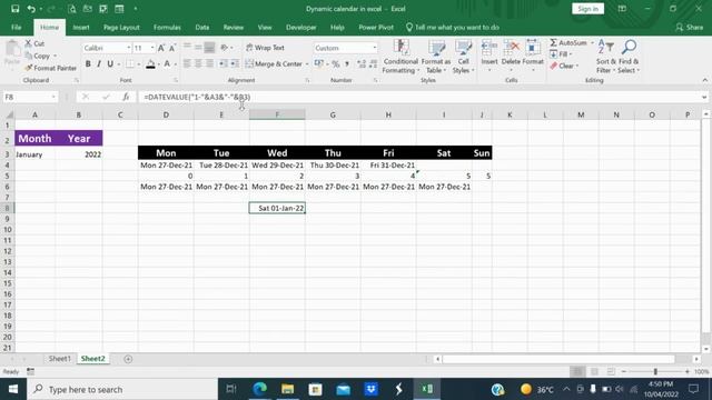How to Create Dynamic Calendar in Excel смотреть онлайн