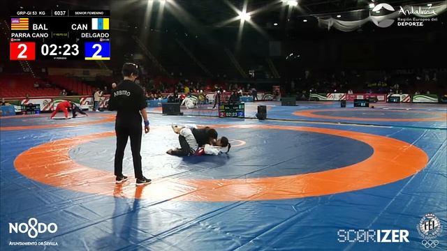 R1 GRAPPLING Gi 53Kg: PARRA CANO, ELENA (BAL) DELGADO CABRERA, ESTEFANIA (CAN) смотреть онлайн
