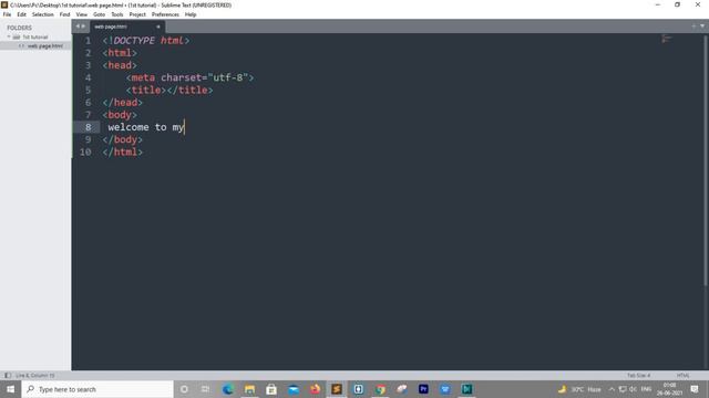 How to start a web page designing || and Add a Simple Text || Gourab Dey смотреть онлайн