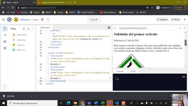 Página web - html5 en repl.it смотреть онлайн