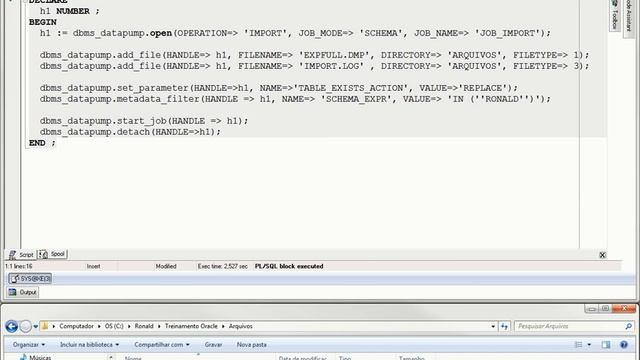 Dicas Oracle API DBMS_DATAPUMP - Importar um ou mais SCHEMAs - Parte 2 смотреть онлайн