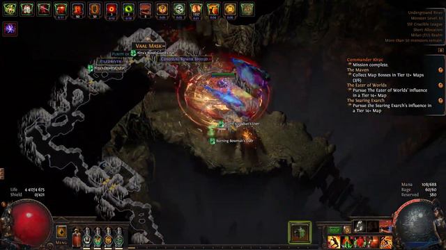 PATH OF EXILE SSF CRUCIBLE LEAGUE CYCLONE BERSERKER MAPPING #16 UNDERGROUND RIVER T16 смотреть онлайн