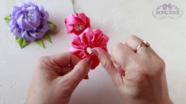? РОЗА ИЗ ЛЕНТ. Цветы МК/DIY Ribbon Rose ? смотреть онлайн