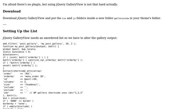 Wordpress: GalleryView binding for WP Gallery, without NextGen смотреть онлайн