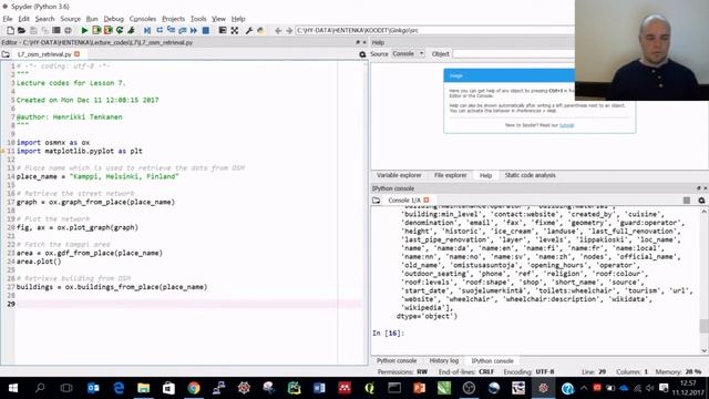 AutoGIS Lesson 7.1 - Downloading and working with OpenStreetMap data; Osmnx смотреть онлайн