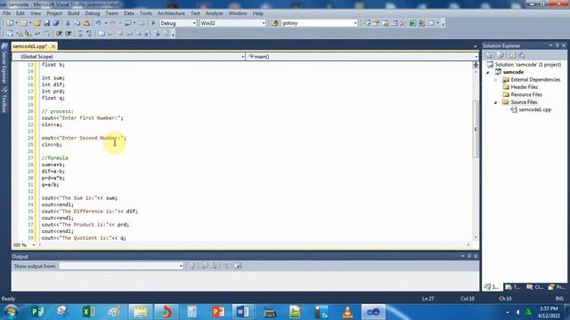C++ Program to compute the SUM-DIFFERENCE-PRODUCT-QUOTIENT of Two Numbers смотреть онлайн