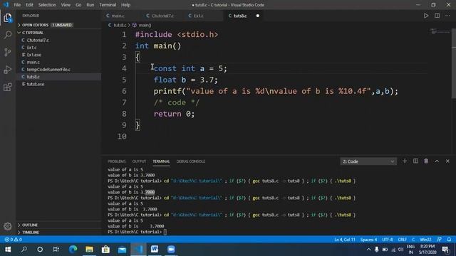 9.[HINDI]C Format Specifiers, Constant and Escape Sequences With Examples | C Tutorial In Hindi смотреть онлайн