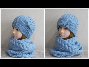 Женская шапка спицами