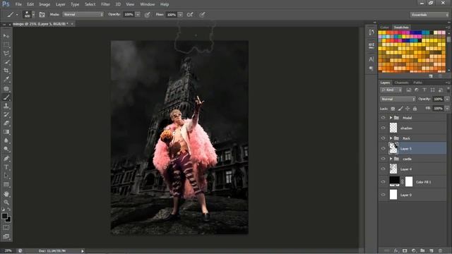 Photoshop Manipulation Tutorial | Create Lightning effect смотреть онлайн