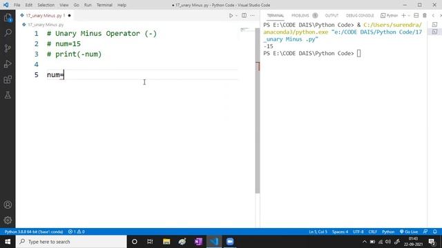 UNARY MINUS OPERATOR | Python By Surendra смотреть онлайн