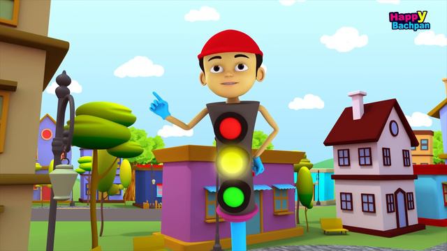 लाल बत्ती कहती थम- Lal Batti Kehti Tham - New 3D Hindi Rhymes For Children | Red Light Says Rhyme смотреть онлайн