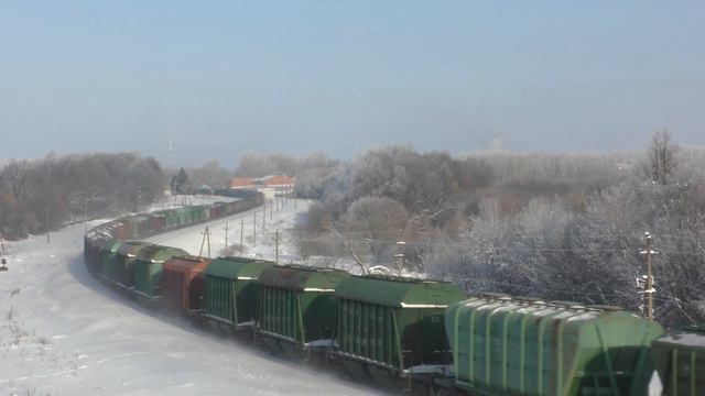 3ТЭ10МКО-3008/2176А с грузовым поездом, перегон Присады - Дедилово смотреть онлайн