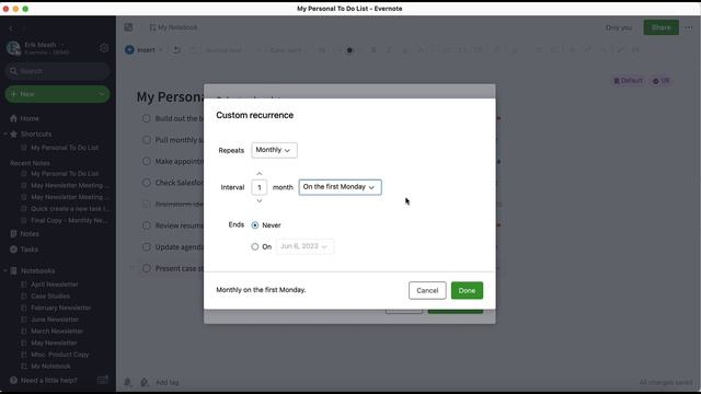 Set Evernote recurring tasks and never miss a due date | Tasks Workflow 6 of 7 смотреть онлайн