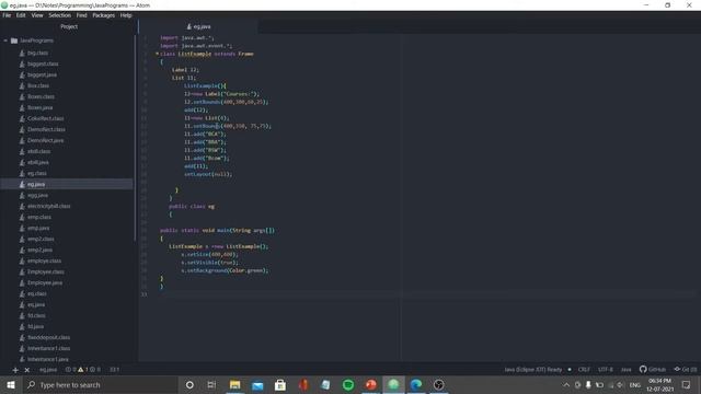 AWT IN JAVA:LISTS & ACTIONLISTENER WITH EXAMPLES смотреть онлайн
