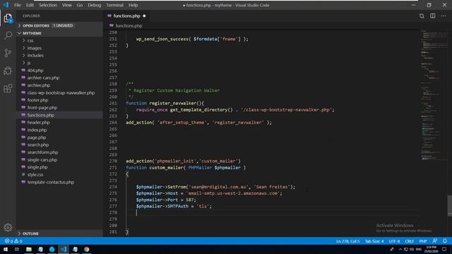 WordPress Theme Development From Scratch - 14 - SMTP Override for Email Sending (No Plugin) смотреть онлайн
