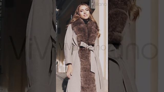 Пальто с мехом песца из Италии смотреть онлайн