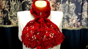 ШАРФ АЖУРНЫЙ  с петлей, крючком.  Шарфик для начинающих. (720p).mp4