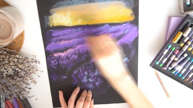 Пастель для начинающих. Урок №3 Рисуем лавандовое поле. ARTSK смотреть онлайн