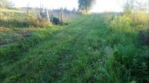 Заготовка сена китайским мотоблоком - тяж дизель. Покос травы.