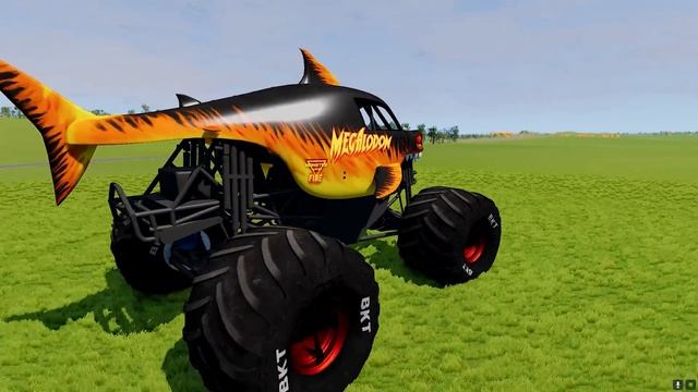 Big Monster Truck VS Lightning McQueen and King Dinoco in BeamNG.drive смотреть онлайн