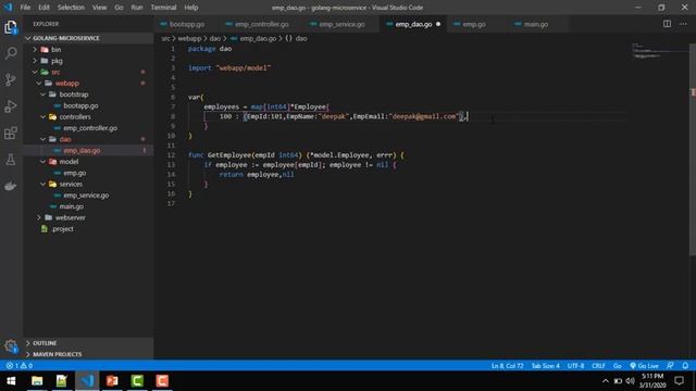 5. Working on the service and dao layer(golang-Part 2) смотреть онлайн