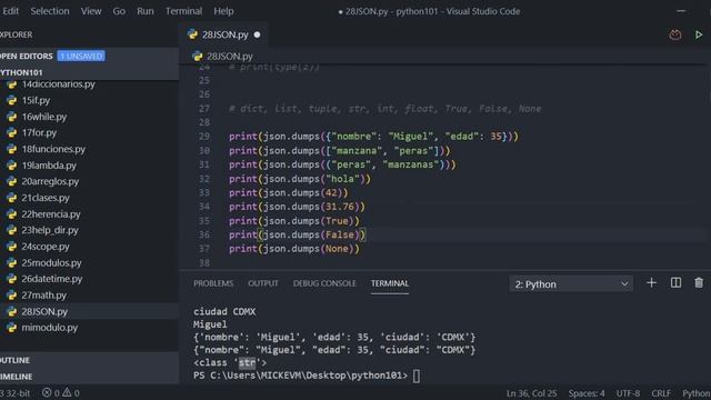 video28: JSON en Python смотреть онлайн