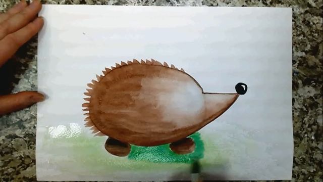 Как нарисовать поэтапно ёжика - уроки рисования акварелью для малышей от Варвары Зуевой смотреть онлайн