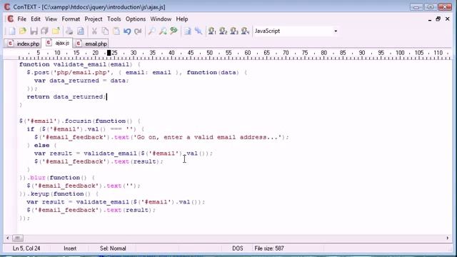 jQuery Tutorial 110 Email validation смотреть онлайн