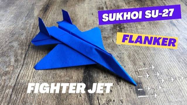 EASY PAPER PLANE ORIGAMI SUKHOI SU-27 FIGHTER FLANKER JET TUTORIAL | HOW TO MAKE COOL PAPER PLANE смотреть онлайн
